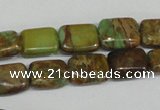 CAT5039 15.5 inches 6*8mm rectangle natural aqua terra jasper beads