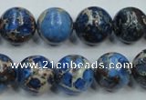 CAT51 15.5 inches 14mm round dyed natural aqua terra jasper beads