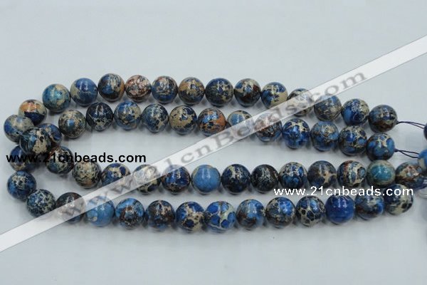 CAT51 15.5 inches 14mm round dyed natural aqua terra jasper beads