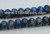 CAT52 15.5 inches 8*10mm rondelle dyed natural aqua terra jasper beads