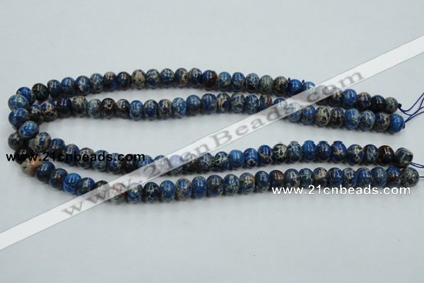 CAT52 15.5 inches 8*10mm rondelle dyed natural aqua terra jasper beads