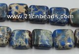 CAT53 15.5 inches 16*16mm square dyed natural aqua terra jasper beads