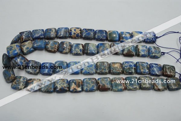 CAT53 15.5 inches 16*16mm square dyed natural aqua terra jasper beads