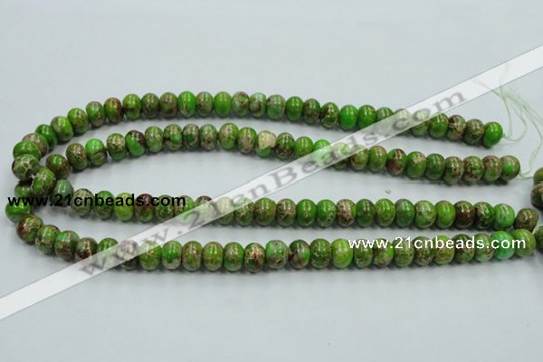 CAT55 15.5 inches 8*10mm rondelle dyed natural aqua terra jasper beads