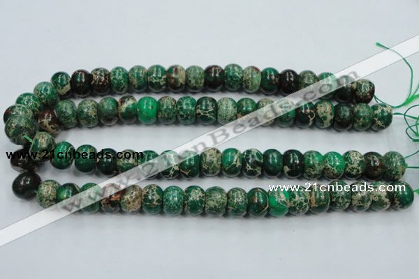 CAT60 15.5 inches 10*14mm rondelle dyed natural aqua terra jasper beads