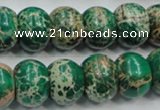 CAT61 15.5 inches 12*16mm rondelle dyed natural aqua terra jasper beads