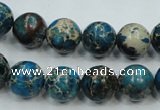 CAT62 15.5 inches 12mm round dyed natural aqua terra jasper beads