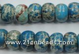 CAT63 15.5 inches 10*14mm rondelle dyed natural aqua terra jasper beads