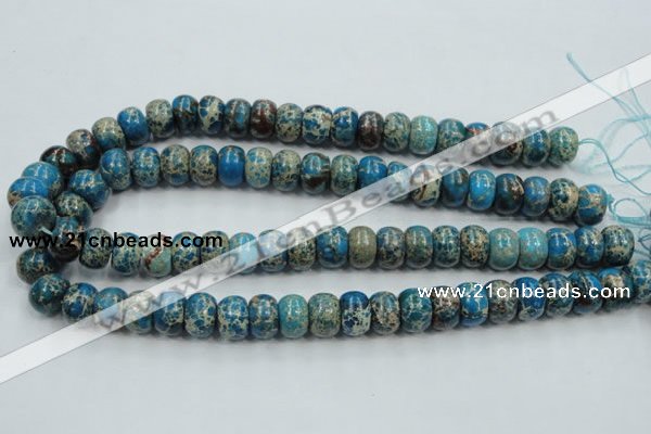 CAT63 15.5 inches 10*14mm rondelle dyed natural aqua terra jasper beads