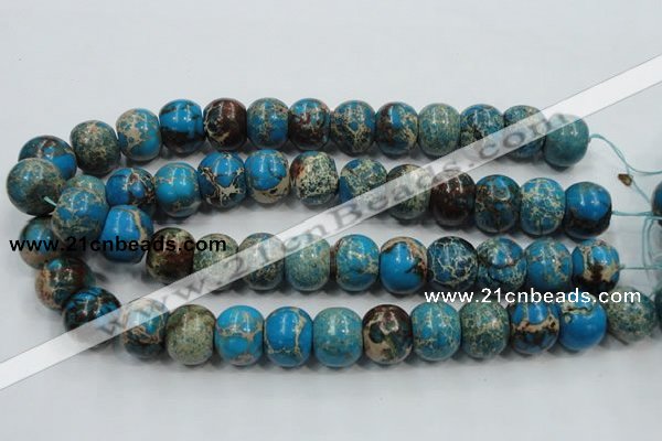 CAT64 15.5 inches 15*18mm rondelle dyed natural aqua terra jasper beads