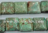 CAT68 15.5 inches 16*16mm square dyed natural aqua terra jasper beads