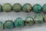 CAT76 15.5 inches 12mm round dyed natural aqua terra jasper beads