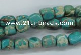 CAT78 15.5 inches 7*9mm nuggets dyed natural aqua terra jasper beads