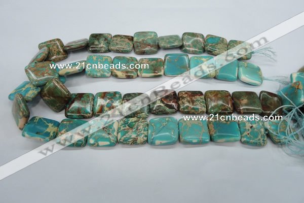 CAT90 15.5 inches 20*20mm square dyed natural aqua terra jasper beads