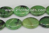 CAU17 12*16mm flat oval australia chrysoprase beads Wholesale