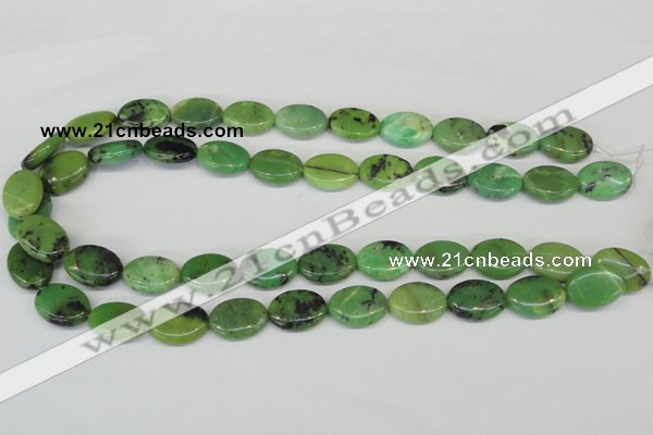 CAU17 12*16mm flat oval australia chrysoprase beads Wholesale