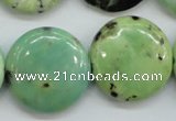 CAU203 15.5 inches 25mm flat round Australia chrysoprase beads