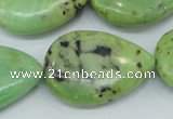 CAU229 15.5 inches 22*30mm flat teardrop Australia chrysoprase beads