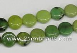 CAU37 15.5 inches 10mm flat round australia chrysoprase beads wholesale