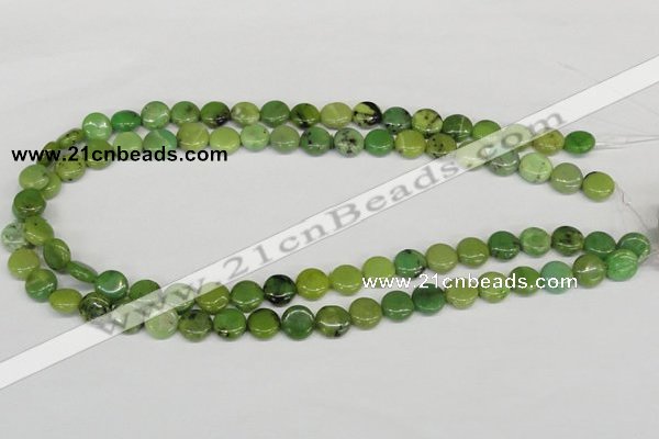 CAU37 15.5 inches 10mm flat round australia chrysoprase beads wholesale