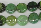 CAU38 15.5 inches 14mm flat round australia chrysoprase beads wholesale