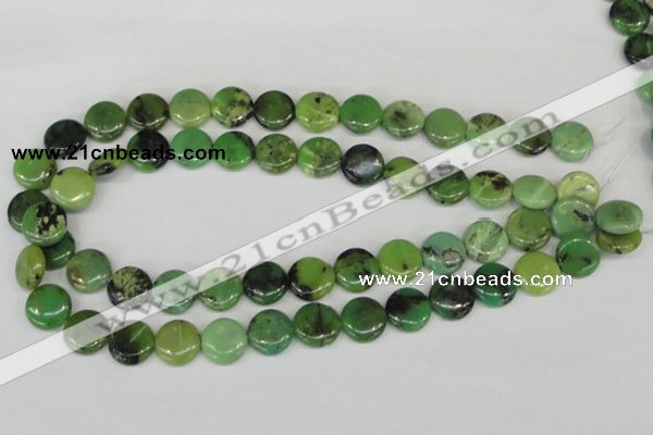 CAU38 15.5 inches 14mm flat round australia chrysoprase beads wholesale