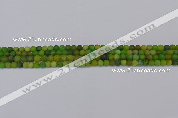 CAU410 15.5 inches 4mm round matte Australia chrysoprase beads