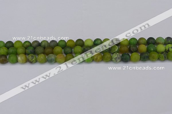 CAU412 15.5 inches 8mm round matte Australia chrysoprase beads