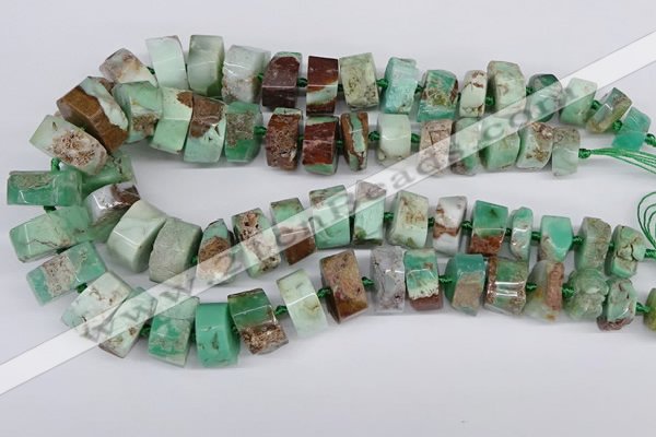 CAU430 10*15mm - 12*25mm faceted tyre Australia chrysoprase beads