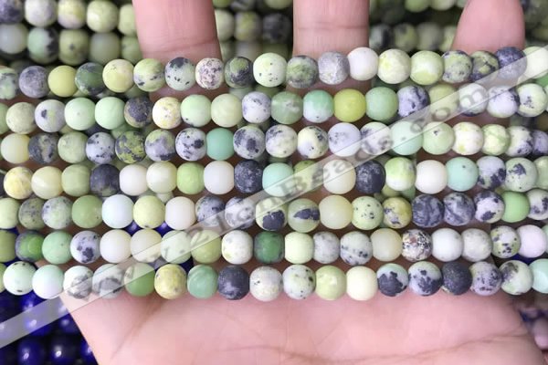 CAU477 15.5 inches 4mm round matte Australia chrysoprase beads