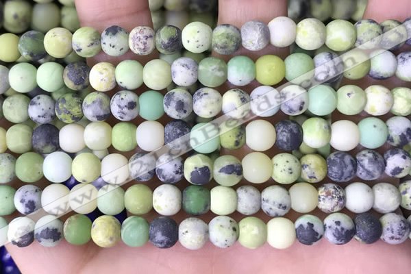 CAU478 15.5 inches 6mm round matte Australia chrysoprase beads