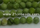 CAU510 15.5 inches 4mm round matte Chinese chrysoprase beads