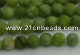 CAU510 15.5 inches 4mm round matte Chinese chrysoprase beads