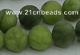 CAU514 15.5 inches 12mm round matte Chinese chrysoprase beads