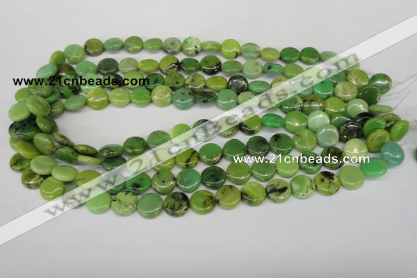 CAU54 15.5 inches 12mm flat round Australia chrysoprase beads wholesale