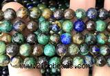 CAZ23 15 inches 9mm round azurite gemstone beads