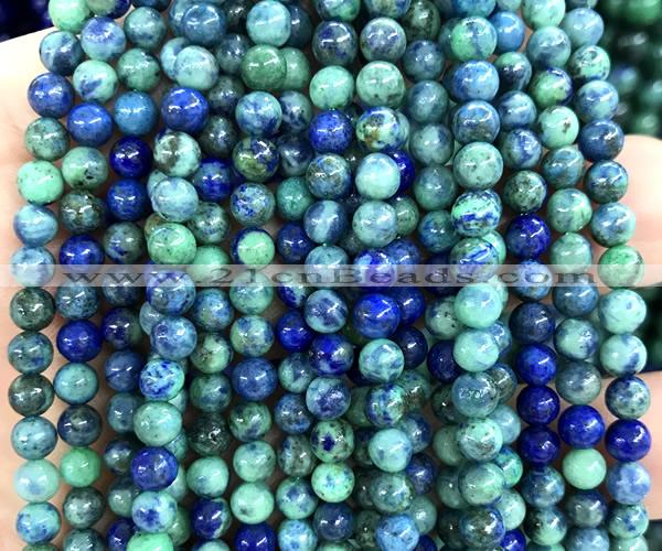 CAZ40 15 inches 4mm round azurite malachite beads wholesale