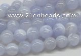 CBC02 15.5 inches 8mm round blue chalcedony beads wholesale