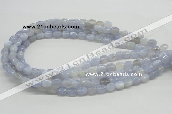 CBC05 15.5 inches 7*10mm nugget blue chalcedony beads wholesale