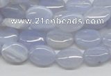 CBC09 15.5 inches 10*14mm oval blue chalcedony beads wholesale