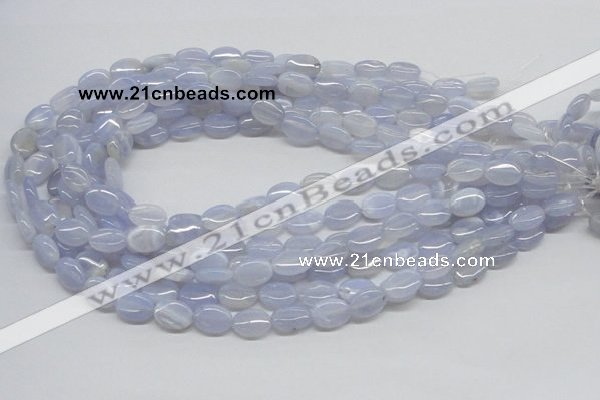 CBC09 15.5 inches 10*14mm oval blue chalcedony beads wholesale