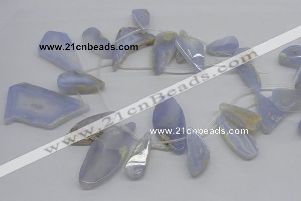 CBC15 15.5 inches freeform blue chalcedony beads wholesale