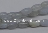 CBC23 15.5 inches 4*7mm rice blue chalcedony beads wholesale