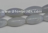 CBC25 15.5 inches 10*20mm rice blue chalcedony beads wholesale