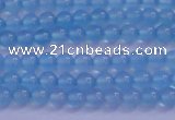 CBC260 15.5 inches 4mm AA grade round ocean blue chalcedony beads