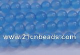 CBC261 15.5 inches 6mm AA grade round ocean blue chalcedony beads