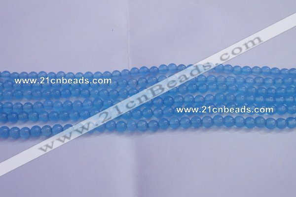 CBC261 15.5 inches 6mm AA grade round ocean blue chalcedony beads