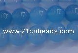 CBC264 15.5 inches 12mm AA grade round ocean blue chalcedony beads