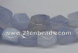 CBC28 15.5 inches 8*12mm – 10*14mm nuggets blue chalcedony beads