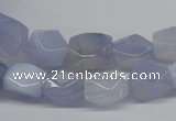 CBC28 15.5 inches 8*12mm – 10*14mm nuggets blue chalcedony beads